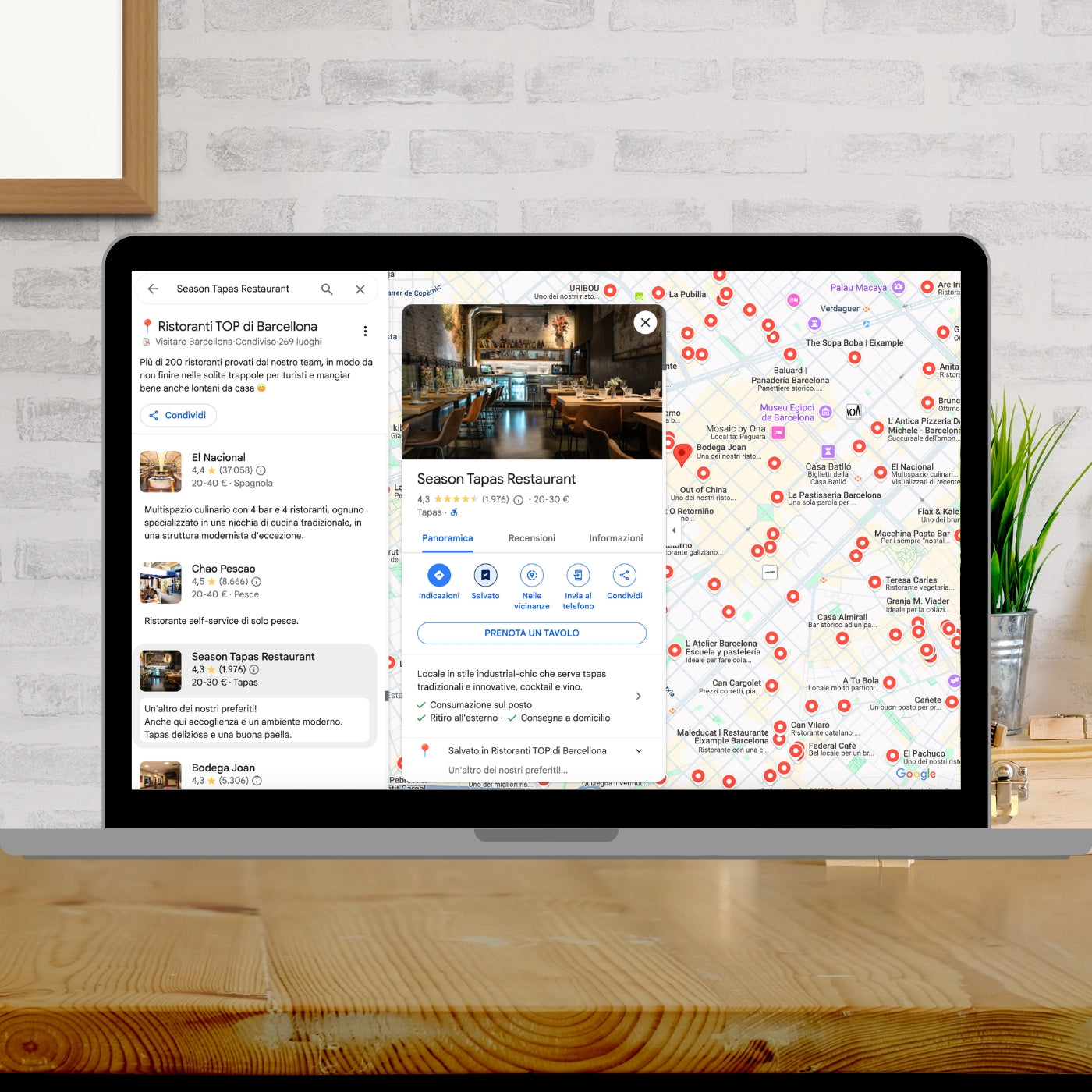 Mappa dei ristoranti TOP di Barcellona